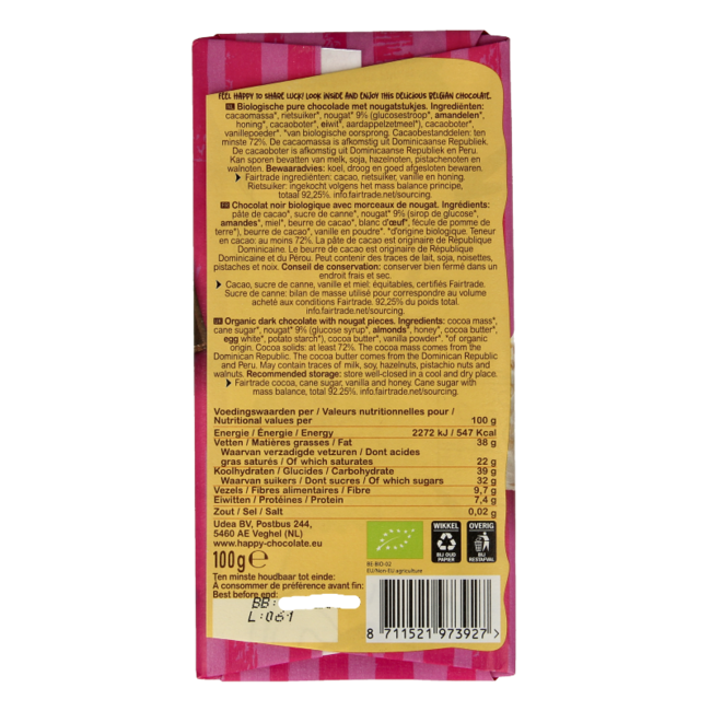 Puur nougat bio 100 gramos