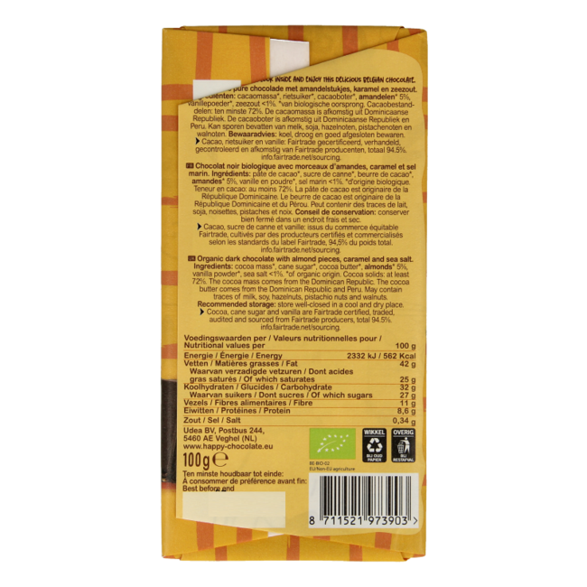 Dark almond caramel sea salt organic 100 Gram