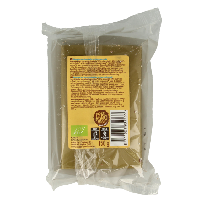 Rochers aux arachides chocolat au lait bio 150 g