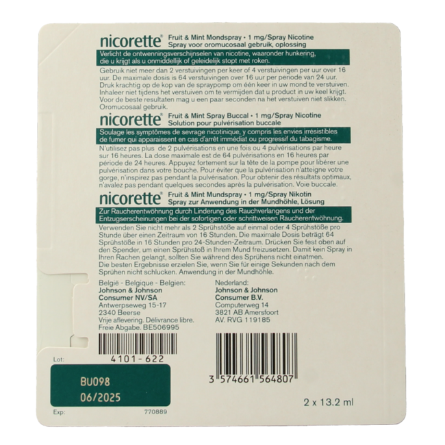 Mouthspray fruit & mint duo 2 pieces