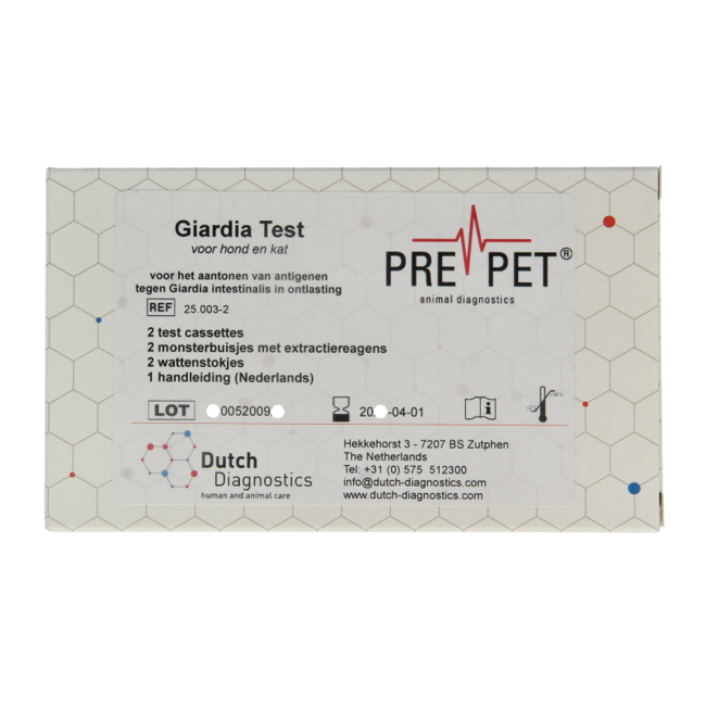 Test Giardia parasite intestinal chat/chien 2 unités