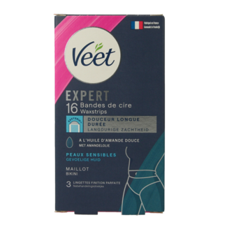 Veet Expert tiras de cera fría para bikini 16 unidades