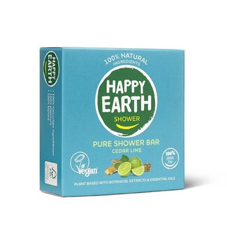 Happy Earth Duschbar Zedernholz Limette 90 Gramm