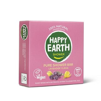 Happy Earth Pastilla de ducha lavanda ylang 90 gramos