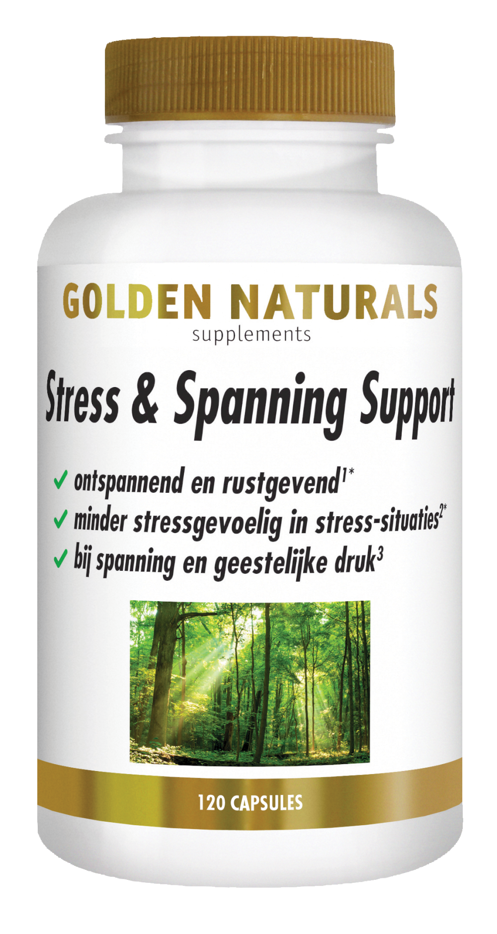 Golden Naturals Stress & spanning support 120 Vegetarische capsules