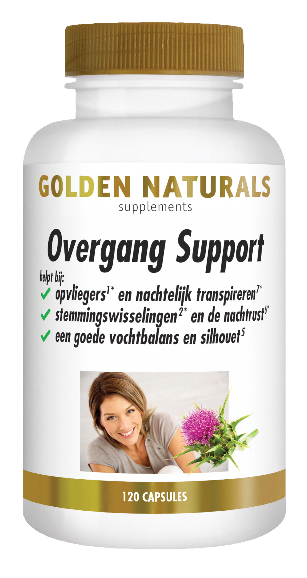 Golden Naturals Overgang support 120 Vegetarische capsules