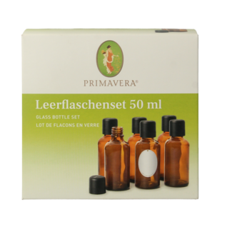 Primavera Leere Flaschen Set 6x50ml mit Ausgießer, Braunglas, 1 Set