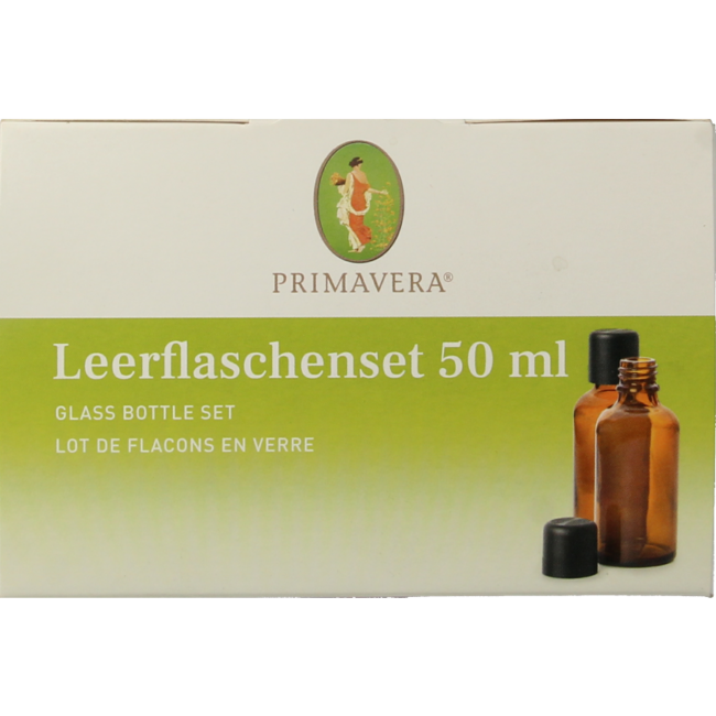 Empty bottle set 6x50ml pouring cap brown glass 1 Set
