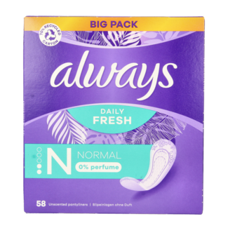 Always Daily fresh panty liners normal 58 pieces