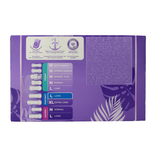 Daily protect long panty liners 50 pieces