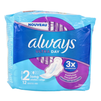 Always Serviettes hygiéniques ultra day long 12 pièces
