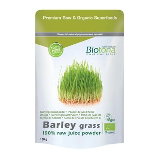 Biotona Barley grass raw juice powder organic 150 Gram