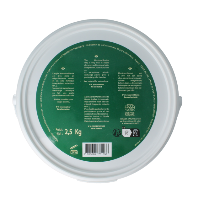 Groene klei montmorillon emmer 2.5 Kilogram