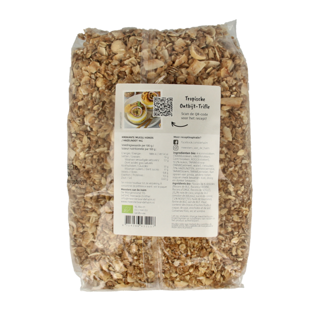 Muesli krokant kokos en hazelnoten bio 1 Kilogram