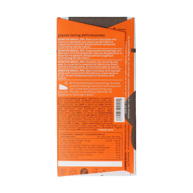 Chocolate negro Brasil 70% demeter bio 80 g