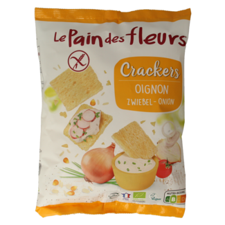 Pain Des Fleurs Salty snack onion crackers gluten-free organic 75 Gram