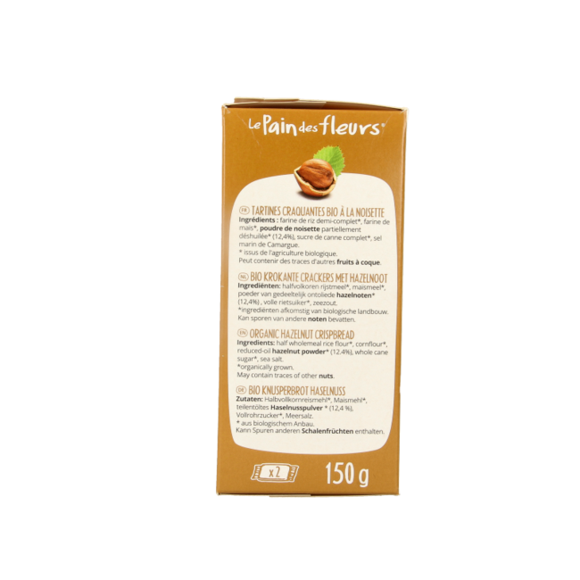 Tartines craquantes bio à la noisette sans gluten 150 g