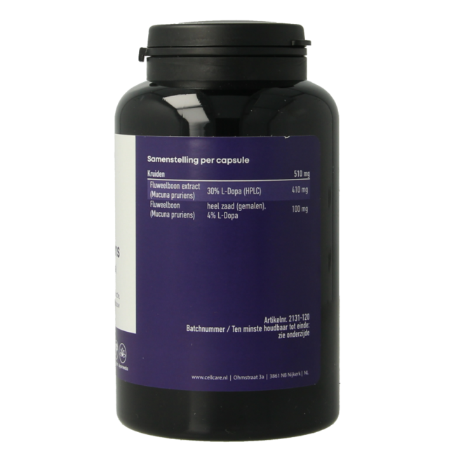 Mucuna pruriens 500 mg (25% L-dopa) 120 Kapsułek