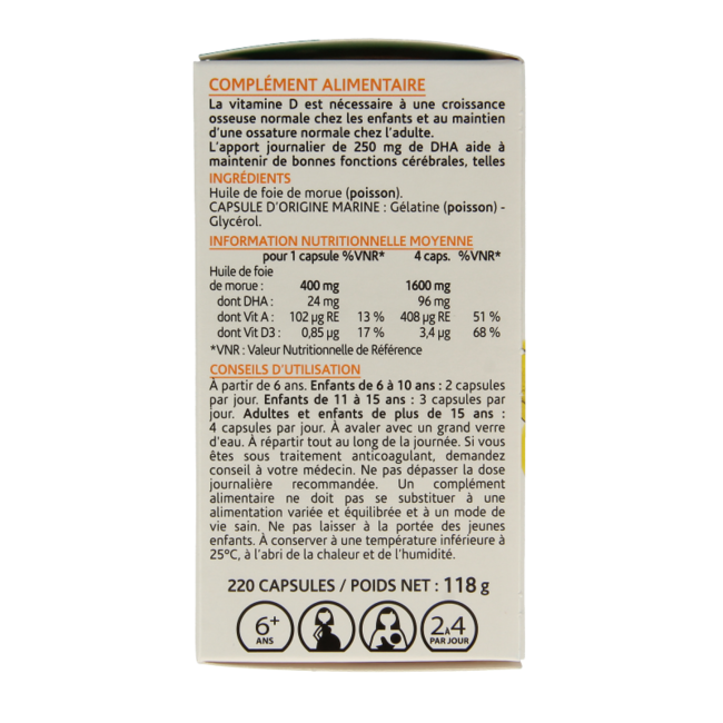 Olio di Fegato di Merluzzo 220 Capsule