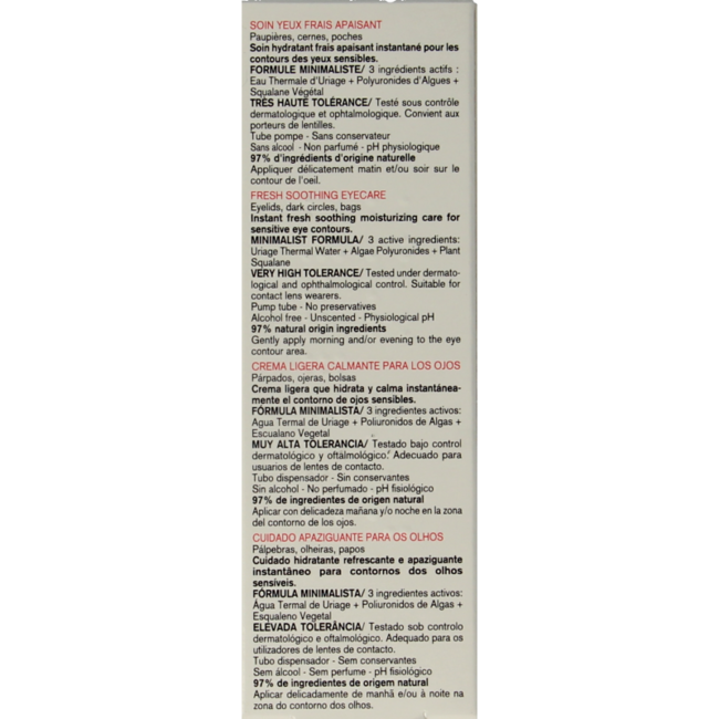 Tolederm Trattamento Occhi Fresco Lenitivo TP 15 Millilitri