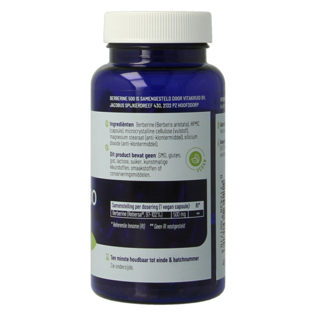 Berberine 500 Rebersa 97-102% berberine zouten 60 Vegetarische capsules