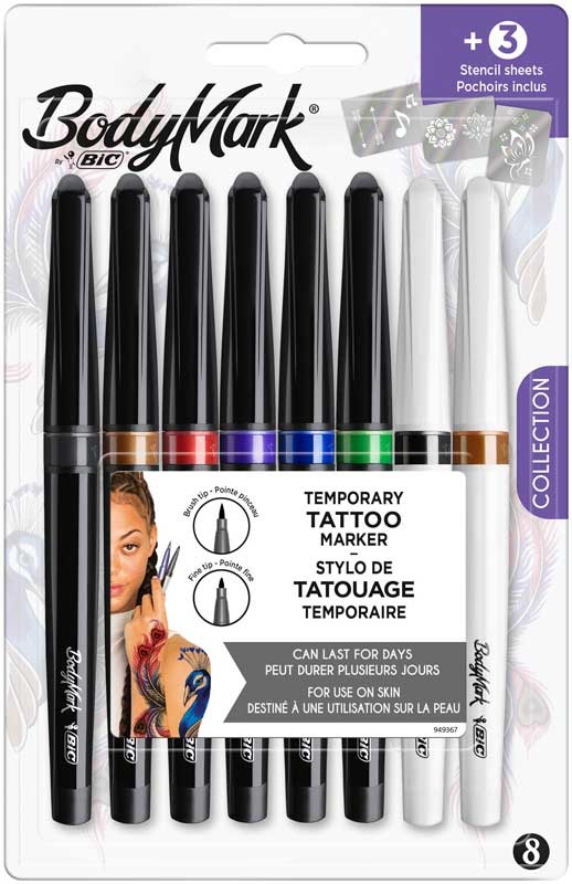 BIC Rotulador para tatuajes fine 8+3 1 set