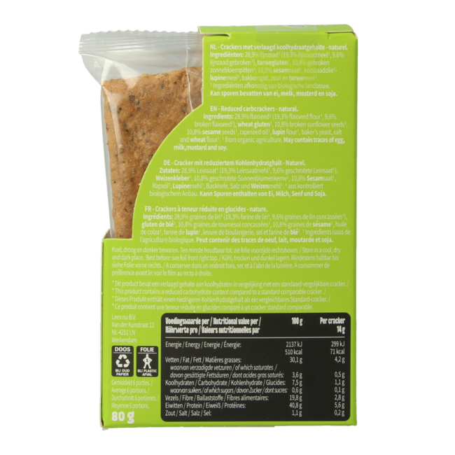 Qrackers low-carb organic 3 x 2 pieces 80g
