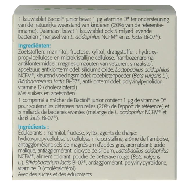 Bactiol Junior Masticable 30 Comprimidos