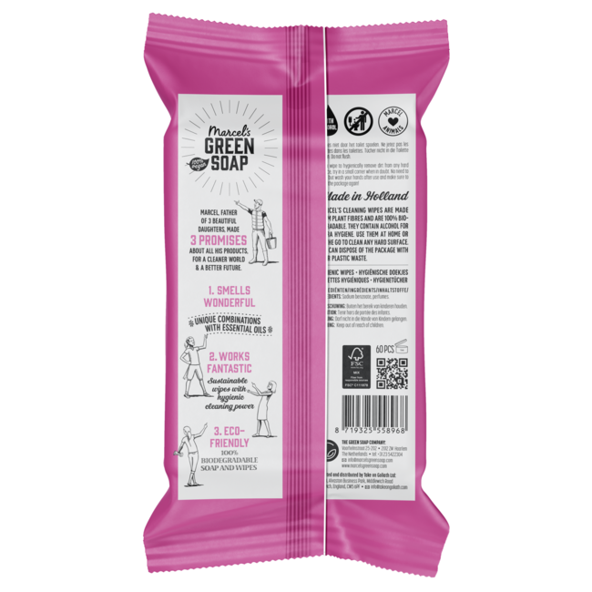 Cleansing wipes patchouli & cranberry 60 pack