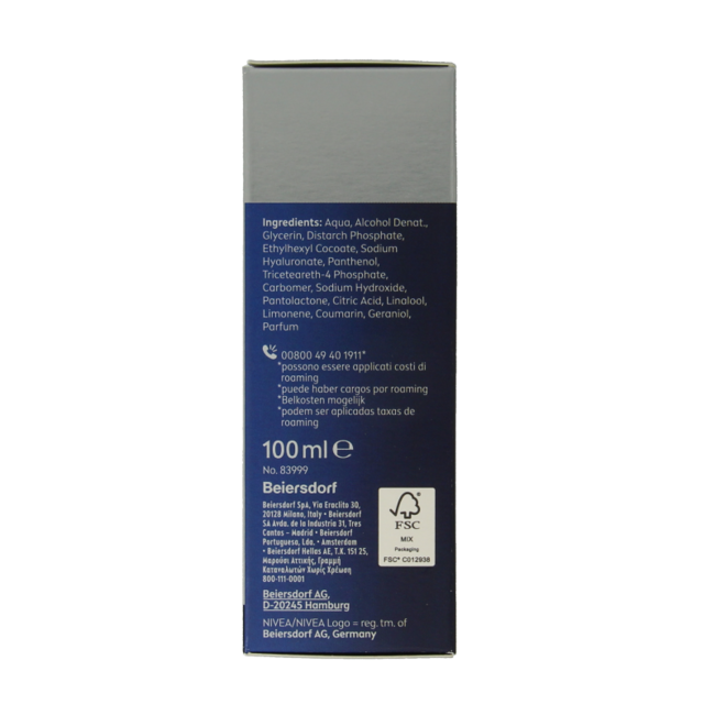 Baume après-rasage anti-âge hyaluron pour homme 100 ml