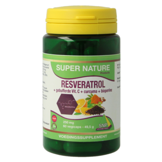 SNP Resveratrol curcuma gebufferd vit C bioperine puur 60 Vegetarische capsules