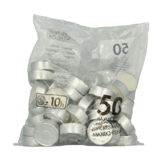 Bolsius Maxi-Teelicht neutral 10 Stunden Beutel 50 Stück