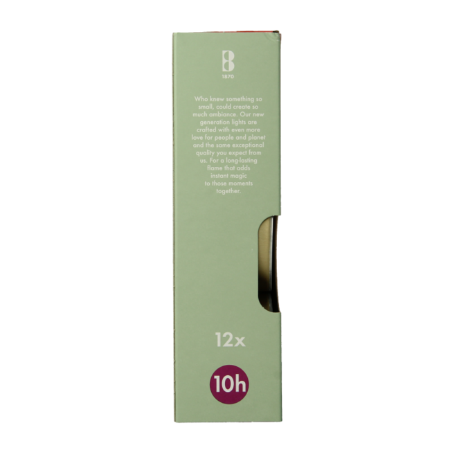 Maxi-Lichter 10 Stunden weiß mit goldenem Cup, 12 Stück