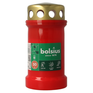 Bolsius Gedenklicht Nr. 3 rot mit Deckel 1 Stück