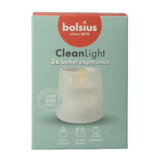 Bolsius Clean Light Starterkit Halter weiß inkl. geruchlos 1 Stück