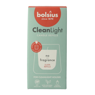 Bolsius Clean Light refill unscented 2 pieces