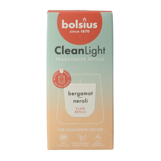 Bolsius Clean Light navulling bergamot & neroli 2 Stuks