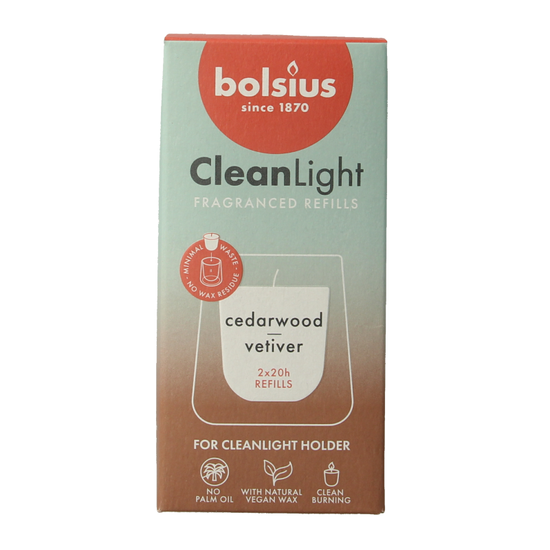Bolsius Clean Light: Ricarica Cedro e Vetiver per il Relax