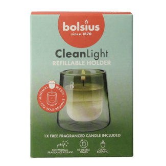 Bolsius Kit iniziale ricarica profumata Clean Light Gardenia 270 Grammi