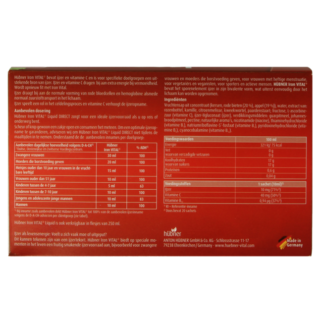 Iron vital liquid iron 20x10ml 20 Pieces