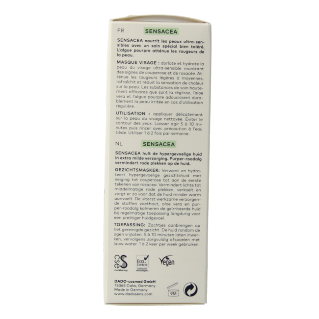 Mascarilla facial Sensacea bio 50 mililitros