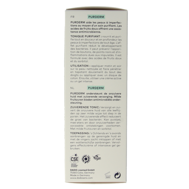 Purderm cleansing tonic bio 150 mililitros