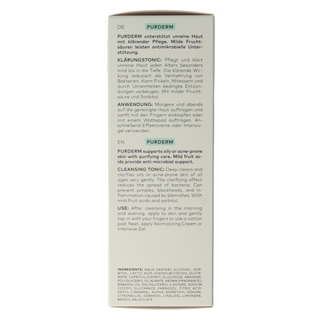 Purderm cleansing tonic bio 150 Millilitres
