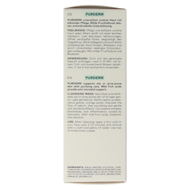 Mascarilla limpiadora Purderm bio 50 mililitros