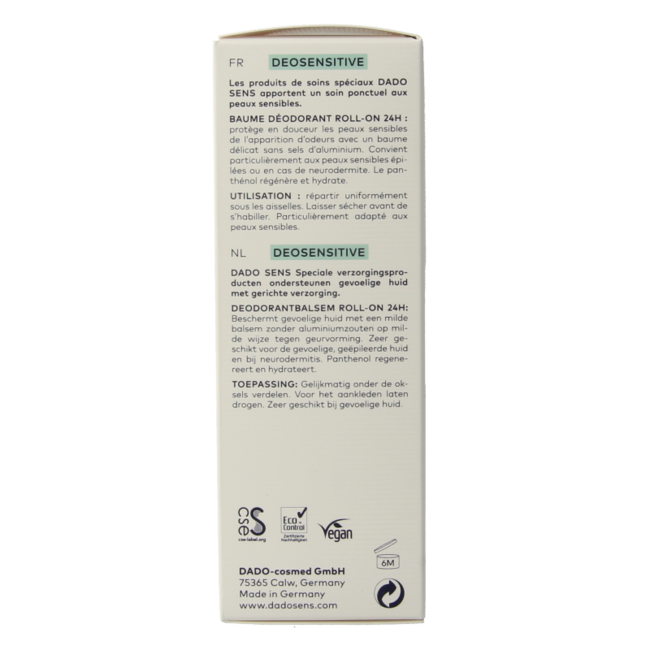 Bálsamo desodorante Deosensitive bio 50 mililitros