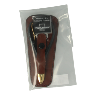 Malteser Nageltang 10cm met luxe bruin leren hoes 1 Stuks