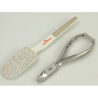 Malteser Pedikürezange 14 cm und Raspel 19,5 cm Nickel 1 Set