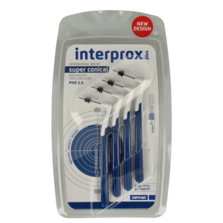 Interprox Interprox Plus cepillos interdentales Super Conical azul oscuro 4 unidades