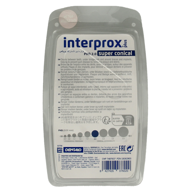 Interprox Plus Super Konische Interdentalbürsten, Dunkelblau, 4 Stück