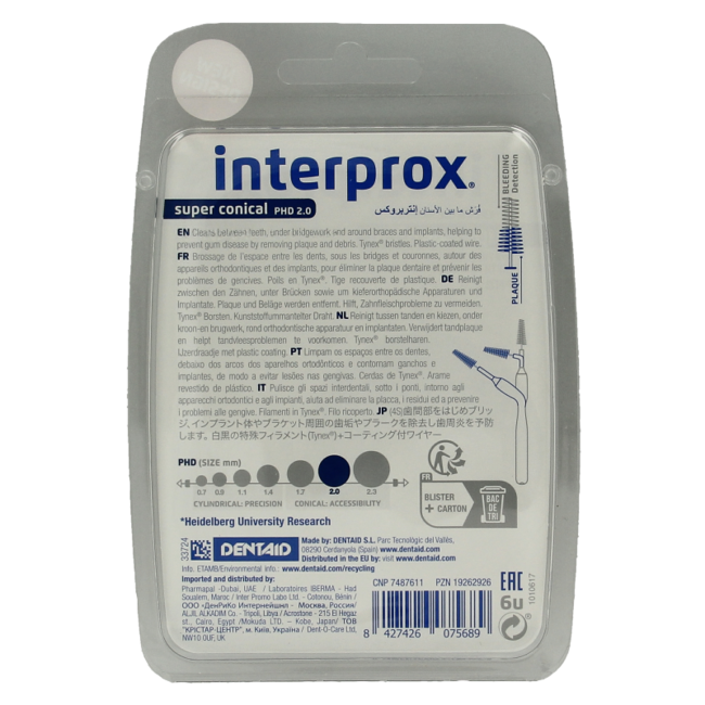 Cepillos interdentales Interprox Super cónicos azul oscuro 6 unidades